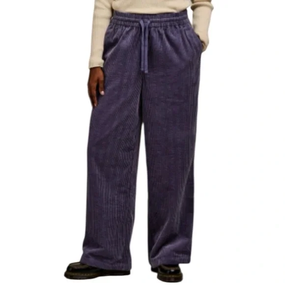 NWOT Lucy & Yak Norris Wide Leg Cotton Corduroy Purple Trousers - Picture 1 of 15